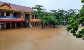Dấu vết lũ lụt trong những ngôi trường
